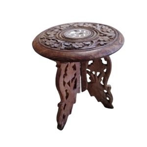 Teak Solid Wood Plant Stand 2 Piece Folding Table